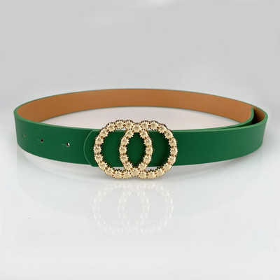 Zöld PU bőr öv Női divat Alkalmi luxus dizájn farmernadrág kiegészítők gótikus öv koreai trend fekete fűző