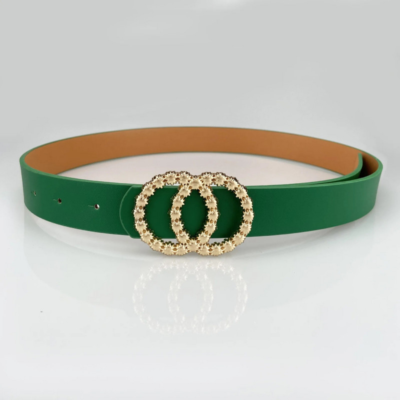 Zöld PU bőr öv Női divat Alkalmi luxus dizájn farmernadrág kiegészítők gótikus öv koreai trend fekete fűző
