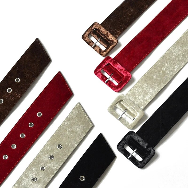 AWAYTR Remeni od brušene kože Ženski jesenski zimski kaputni remeni Jake boje Divljeg stila Traka oko struka Kopča omotana od flanela Vintage remeni