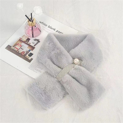 Nova modna vunena kragna proljeće jesen zima verzija modnog i toplog bisernog šala s križnom kopčom DZ2