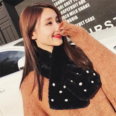 Nova modna vunena kragna proljeće jesen zima verzija modnog i toplog bisernog šala s križnom kopčom DZ2