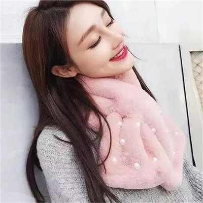 Nova modna vunena kragna proljeće jesen zima verzija modnog i toplog bisernog šala s križnom kopčom DZ2