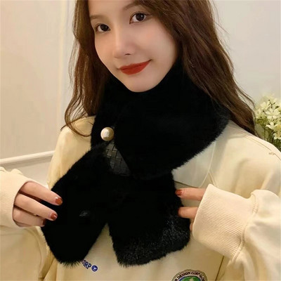 Nova modna vunena kragna proljeće jesen zima verzija modnog i toplog bisernog šala s križnom kopčom DZ2