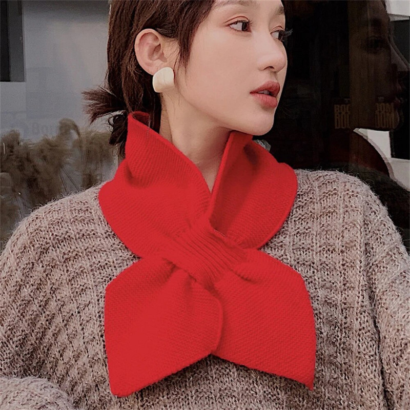 Jaunie vārti Han Guodong adāma vilnas apkakle mīksta māsa maza tauriņa šalle sieviešu ziemas krusta silta šalle CM101