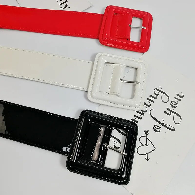 Suvine mood lakknahast lai vöö naiste kleit vööga punane vabaaja vöö