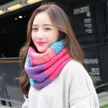 Νέα χειμερινή κορεάτικη εκδοχή γυναικείας πλεκτής μαντίλας χειμωνιάτικης πυκνότητας ζεστό μάλλινο κασκόλ λαιμού ZY-01