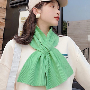 Новото издание на Хан чистоцветен вълнен шал qiu dong с дебел топъл плетен шал с яка моден кръст CN0010