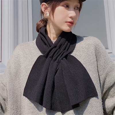 Novo han izdanje čistobojnog vunenog šala qiu dong s debelim toplim pletenim šalom i ovratnikom modnog križa CN0010