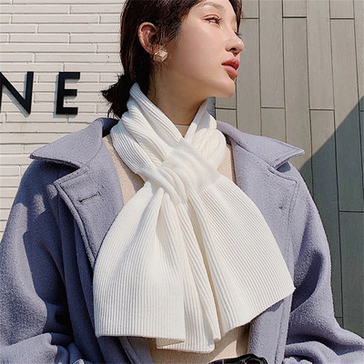 Novo han izdanje čistobojnog vunenog šala qiu dong s debelim toplim pletenim šalom i ovratnikom modnog križa CN0010