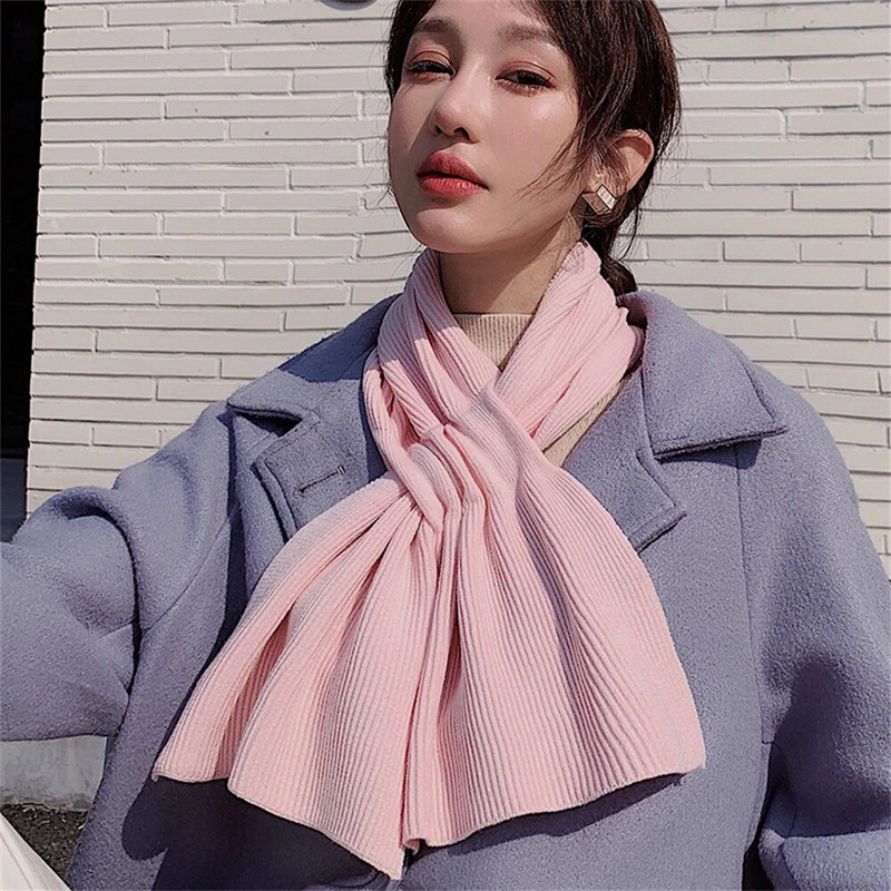 Novo han izdanje čistobojnog vunenog šala qiu dong s debelim toplim pletenim šalom i ovratnikom modnog križa CN0010