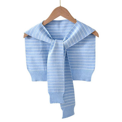 Korejska ženska zimska vunena bluza, ramena, ogrtač, šal s čvorovima, štitnik za vrat, lažni ovratnik, šal od kašmira, topli pleteni šal Q36