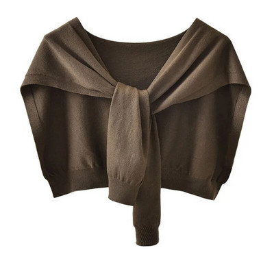 Korejska ženska zimska vunena bluza, ramena, ogrtač, šal s čvorovima, štitnik za vrat, lažni ovratnik, šal od kašmira, topli pleteni šal Q36