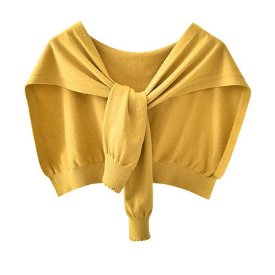 Korejska ženska zimska vunena bluza, ramena, ogrtač, šal s čvorovima, štitnik za vrat, lažni ovratnik, šal od kašmira, topli pleteni šal Q36