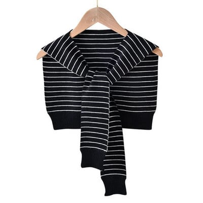 Korejska ženska zimska vunena bluza, ramena, ogrtač, šal s čvorovima, štitnik za vrat, lažni ovratnik, šal od kašmira, topli pleteni šal Q36