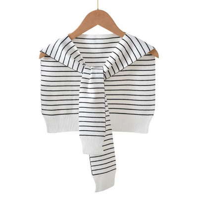 Korejska ženska zimska vunena bluza, ramena, ogrtač, šal s čvorovima, štitnik za vrat, lažni ovratnik, šal od kašmira, topli pleteni šal Q36