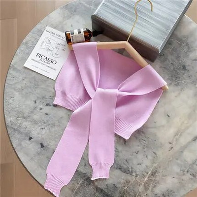 Korejska ženska zimska vunena bluza, ramena, ogrtač, šal s čvorovima, štitnik za vrat, lažni ovratnik, šal od kašmira, topli pleteni šal Q36