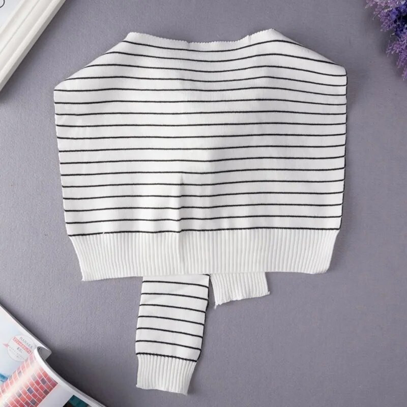 Korejska ženska zimska vunena bluza, ramena, ogrtač, šal s čvorovima, štitnik za vrat, lažni ovratnik, šal od kašmira, topli pleteni šal Q36