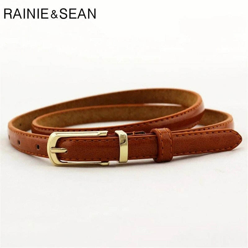 RAINIE SEAN Remeni za žene Remen za struk Tanka igla Kopča Kožni ženski remeni za haljine Ženski jeftini modni dodaci Camel