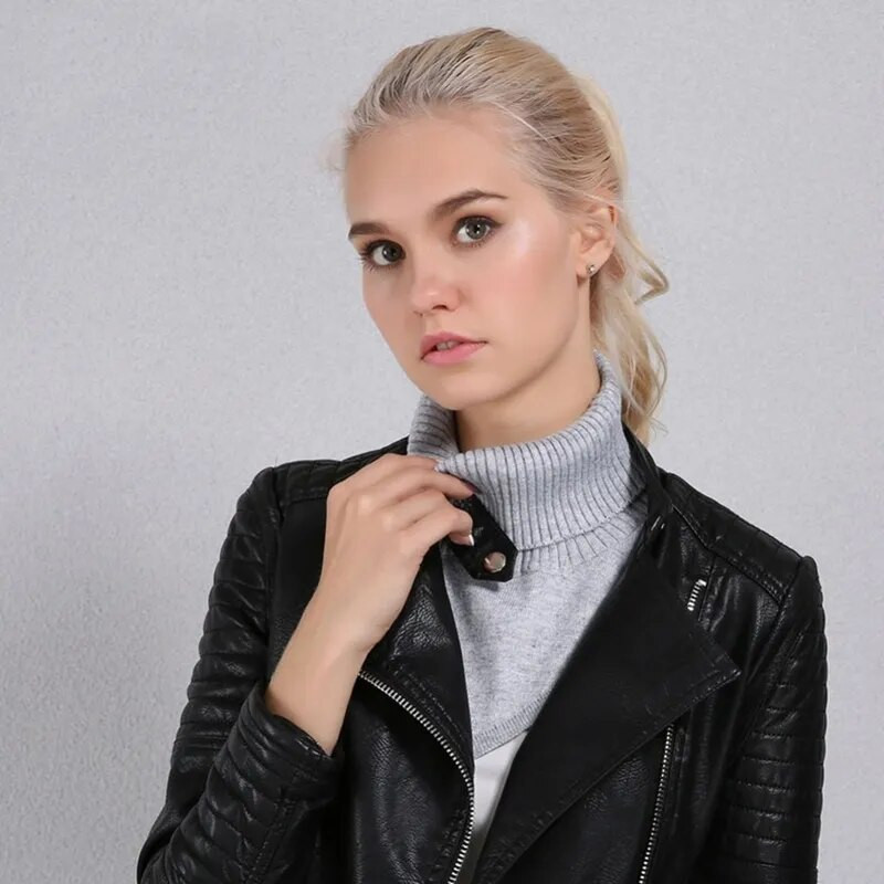 Sieviešu ziemas kašmira trikotāžas bruņurupuča gredzens šalle neregulāra viltus apkakle, mīksta šalles rudens vilnas džemperis kakla sildītājs sievietēm