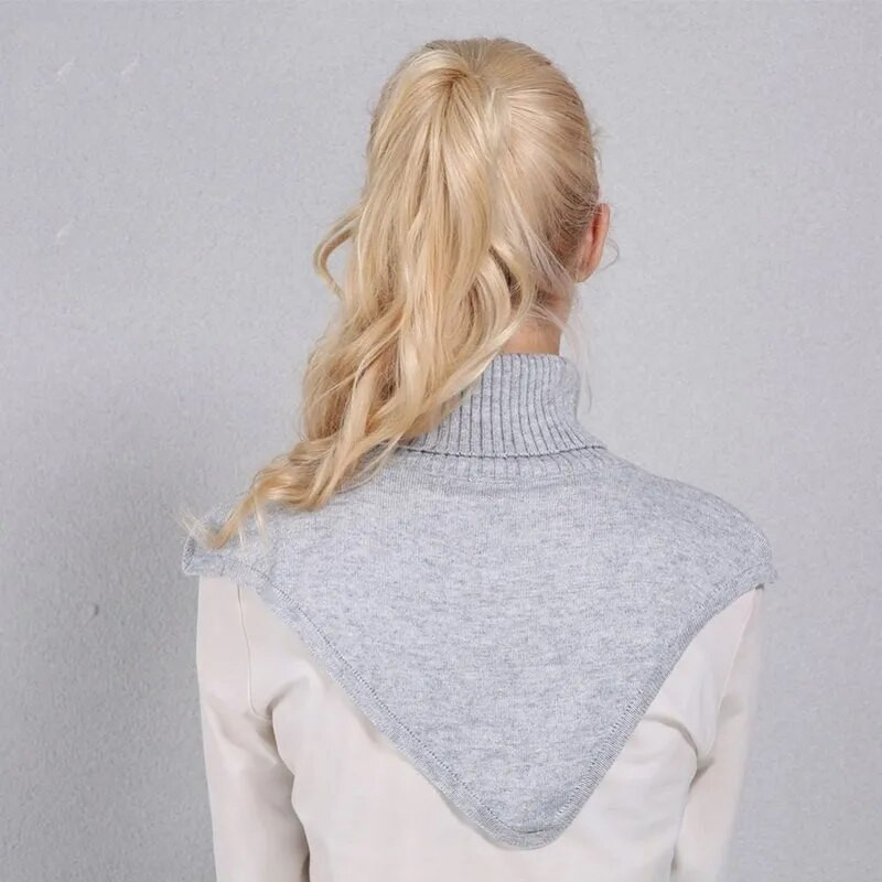 Sieviešu ziemas kašmira trikotāžas bruņurupuča gredzens šalle neregulāra viltus apkakle, mīksta šalles rudens vilnas džemperis kakla sildītājs sievietēm