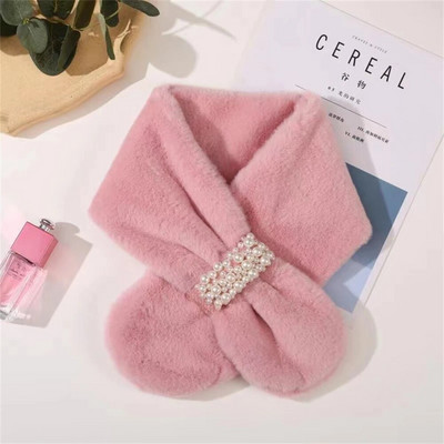 Biserni šal zimski novi stil, podebljana korejska verzija vunene vune koja grije, ovratnik poput zeca DZ1