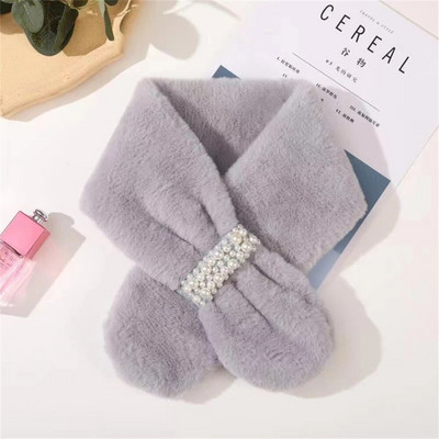 Biserni šal zimski novi stil, podebljana korejska verzija vunene vune koja grije, ovratnik poput zeca DZ1