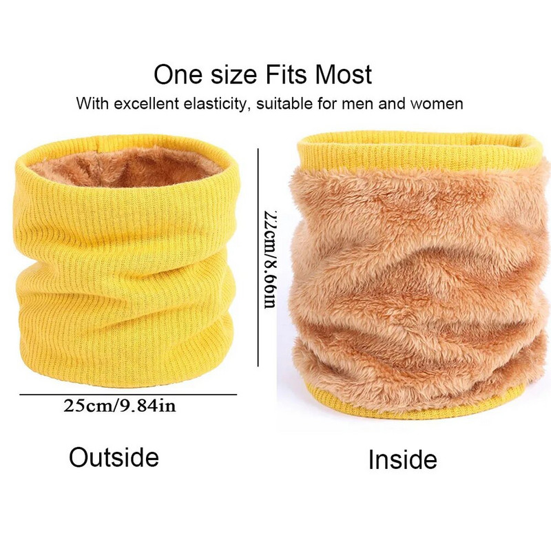 2023 Talvine Kootud Sall Ühevärviline Kašmiir Snood Sallid Kaelasoojendaja Paks Villane Karusnahk Meeste Naiste Kael Sall Ring