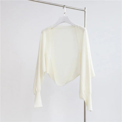 Novi vuneni pleteni šal u jesen i zimu 2023. Ženski jednodijelni kardigan siluete Nepravilnog jednobojnog klasičnog šišmiš rukava