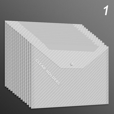 10 τμχ/σετ Τσάντα χοντρής λίμας Διαφανής αδιάβροχη πλαστική τσάντα πληροφοριών τύπου κουμπώματος Α4 Σχολική τσάντα γραφικής ύλης