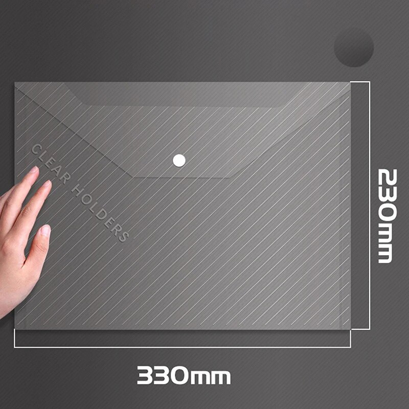 10 τμχ/σετ Τσάντα χοντρής λίμας Διαφανής αδιάβροχη πλαστική τσάντα πληροφοριών τύπου κουμπώματος Α4 Σχολική τσάντα γραφικής ύλης