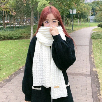 Νέα κορεατικά κασκόλ για γυναίκες το φθινόπωρο και το χειμώνα Πυκνό θερμικό μαλλί πλέξιμο Φουλάρια μαθητών γιαπωνέζων εραστών το χειμώνα