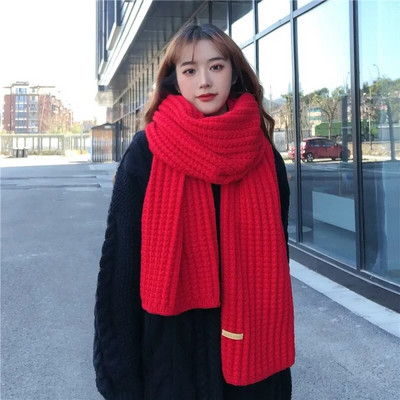 Jaunas korejiešu šalles sievietēm rudenī un ziemā sabiezinātas termiskās vilnas adīšanas studentu japāņu mīļotāju šalles ziemā