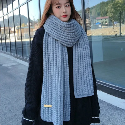 Jaunas korejiešu šalles sievietēm rudenī un ziemā sabiezinātas termiskās vilnas adīšanas studentu japāņu mīļotāju šalles ziemā