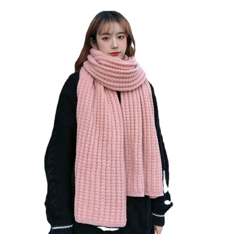 Jaunas korejiešu šalles sievietēm rudenī un ziemā sabiezinātas termiskās vilnas adīšanas studentu japāņu mīļotāju šalles ziemā