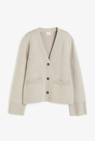 Jesen 2023. Jednobojni topli džepni kardigan s dugim rukavima i V-izrezom Ženska modna široka ulična odjeća