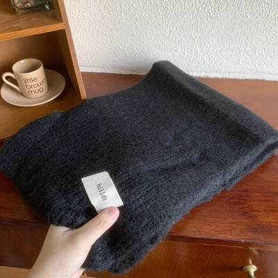 Új meleg téli sál nőknek Solid Fashion kötött kendő és becsomagoló férfi hosszú sál nőknek