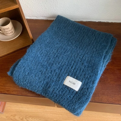 Új meleg téli sál nőknek Solid Fashion kötött kendő és becsomagoló férfi hosszú sál nőknek