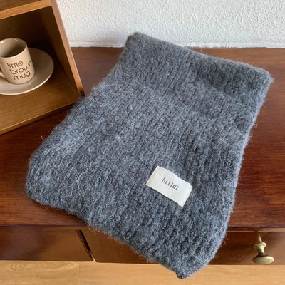 Új meleg téli sál nőknek Solid Fashion kötött kendő és becsomagoló férfi hosszú sál nőknek