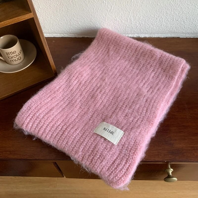 Új meleg téli sál nőknek Solid Fashion kötött kendő és becsomagoló férfi hosszú sál nőknek