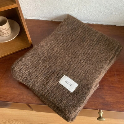 Új meleg téli sál nőknek Solid Fashion kötött kendő és becsomagoló férfi hosszú sál nőknek