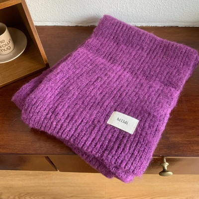 Új meleg téli sál nőknek Solid Fashion kötött kendő és becsomagoló férfi hosszú sál nőknek