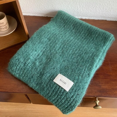 Új meleg téli sál nőknek Solid Fashion kötött kendő és becsomagoló férfi hosszú sál nőknek