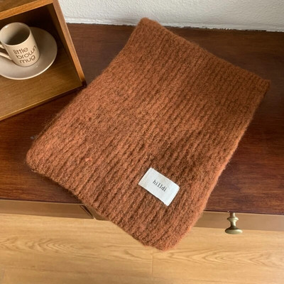 Új meleg téli sál nőknek Solid Fashion kötött kendő és becsomagoló férfi hosszú sál nőknek