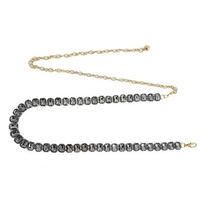 Εκλεκτή κατασκευή Μοντέρνα γυναικεία αλυσίδα από ψεύτικο κρύσταλλο κοιλιά Ζώνη με αλυσίδα καθαρού χρώματος σέξι για καθημερινό ντύσιμο