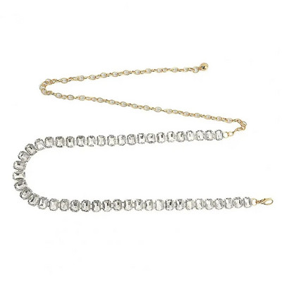 Εκλεκτή κατασκευή Μοντέρνα γυναικεία αλυσίδα από ψεύτικο κρύσταλλο κοιλιά Ζώνη με αλυσίδα καθαρού χρώματος σέξι για καθημερινό ντύσιμο