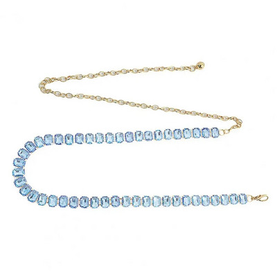 Εκλεκτή κατασκευή Μοντέρνα γυναικεία αλυσίδα από ψεύτικο κρύσταλλο κοιλιά Ζώνη με αλυσίδα καθαρού χρώματος σέξι για καθημερινό ντύσιμο