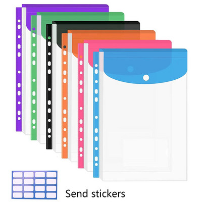 6 kom A4 polietilenskih omotnica, torbica, prozirne vrećice za datoteke s gumbom za kopčanje, mape za datoteke, organizator dokumenata za organizaciju pisaćih alata