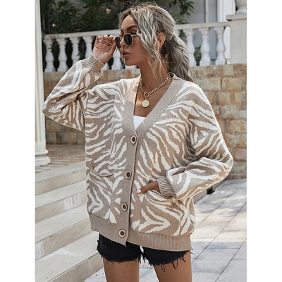 Jesen Zima Ženski kardigan Pleteni džemper jakna Topli vez Modni pleteni kardigani Kaput Ženski široki džemperi 2022.