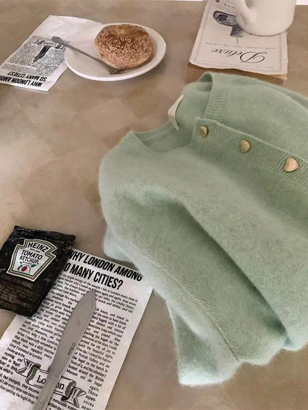 Pleteni kardigan ženski 2023 proljeće jesen nježnog stila kratki jednokopčani dizajn sa dugmadima slatki džemper kaput višenamjenski
