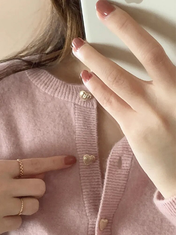 Pleteni kardigan ženski 2023 proljeće jesen nježnog stila kratki jednokopčani dizajn sa dugmadima slatki džemper kaput višenamjenski